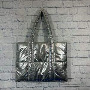Bath and Body Works Silver Puffer Limited Edition 2024 Tote Bag